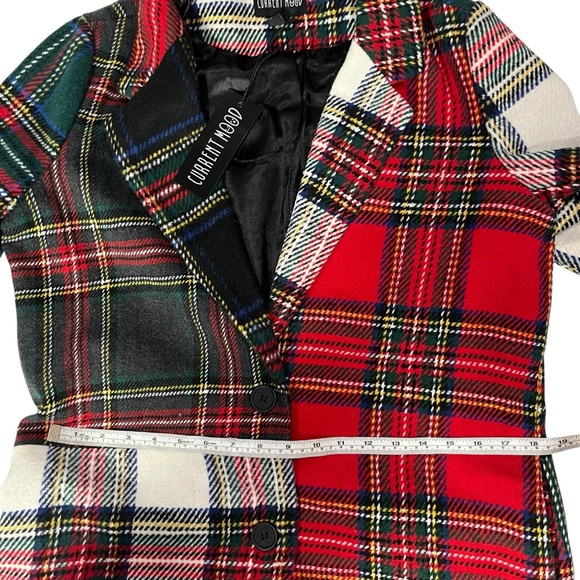 NWT DOLLS KILL SIZE MEDIUM PLAID LONG TASTE OF FURY PLAID COAT**89 ON DOLLS KILL - Picture 5 of 9